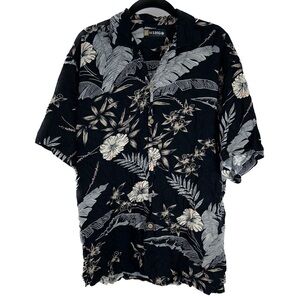 Wingo Shirt Hawaiian Tropical Palm tree floral Short sleeve button up Top 90's L